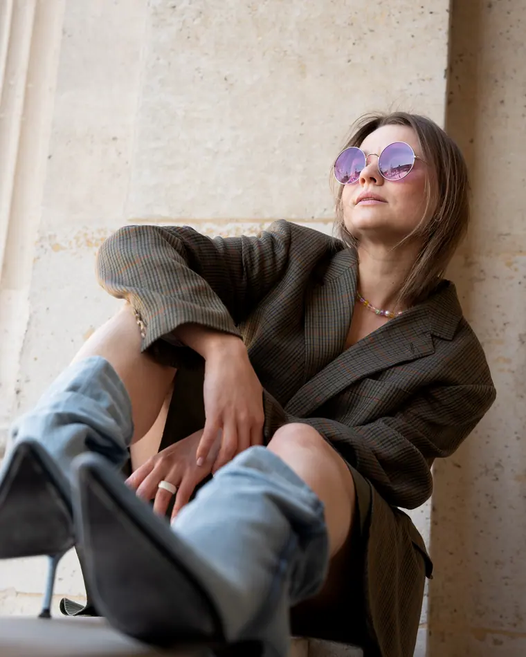 Solo photoshoot in Paris in the Palais-Royal arcades